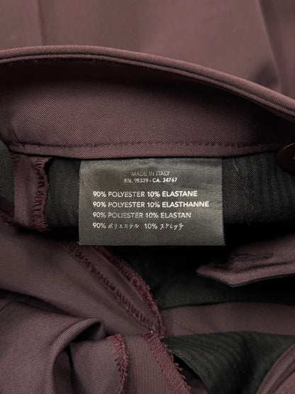 Prada Oxblood Red Pleated Slim Cut Trousers