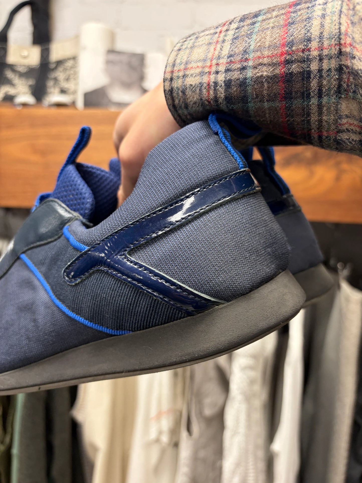 Vintage Miu Miu Men’s Blue Sporty Low Top Sneakers