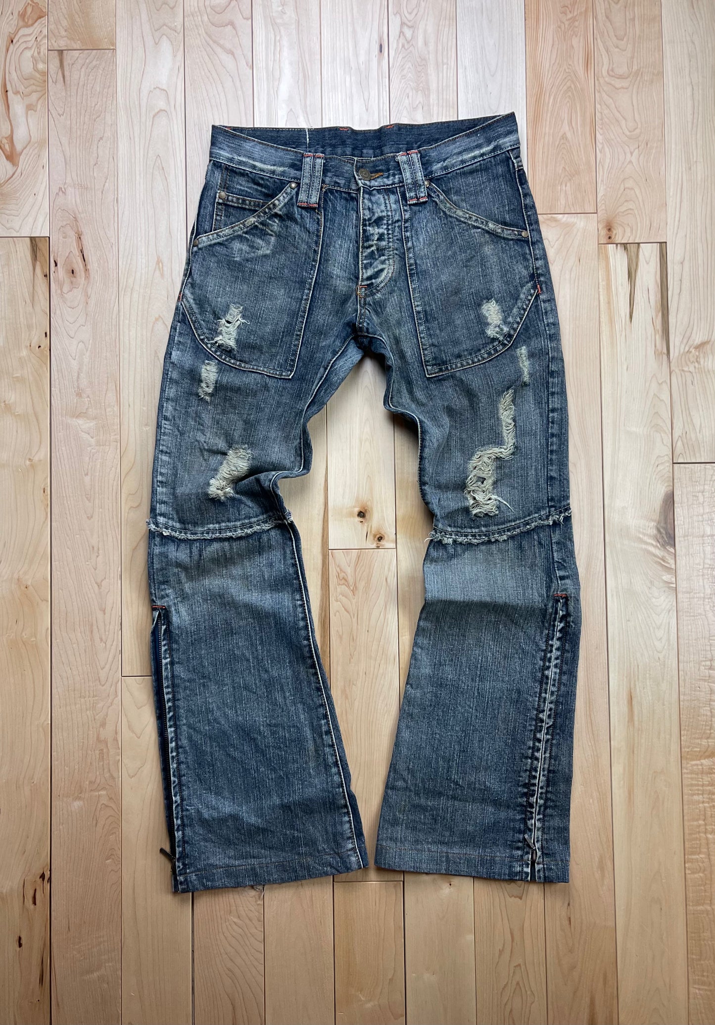 Tornado Mart Flare Cut Distressed Grey Denim – Alex Maxamenko Tornado Mart Flare Cut Distressed Grey Denim – Alex Maxamenko