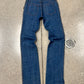 AW2003 Jean Paul Gaultier ‘Chain Mail’ Piercing Blue Bootcut Denim