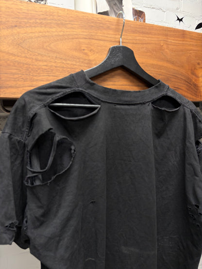 AW2025 Balenciaga ‘Emo Team’ Distressed Black Logo T-Shirt