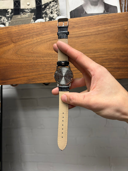 Vintage 90s Jean Paul Gaultier ‘JPG’ Watch with Black Leather Strap