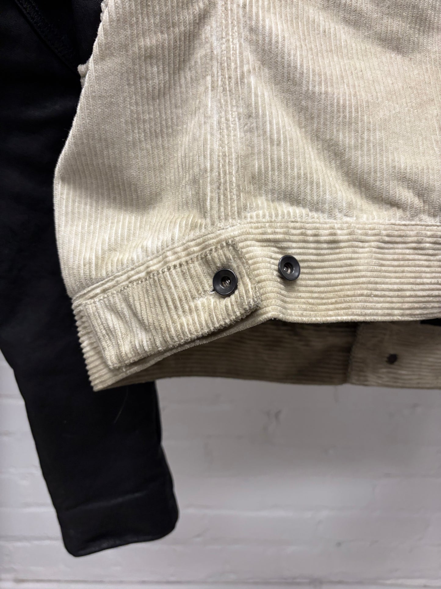 AW2009 Rick Owens ‘Slave’ Dirty Corduroy/Black Leather Hybrid Trucker Jacket