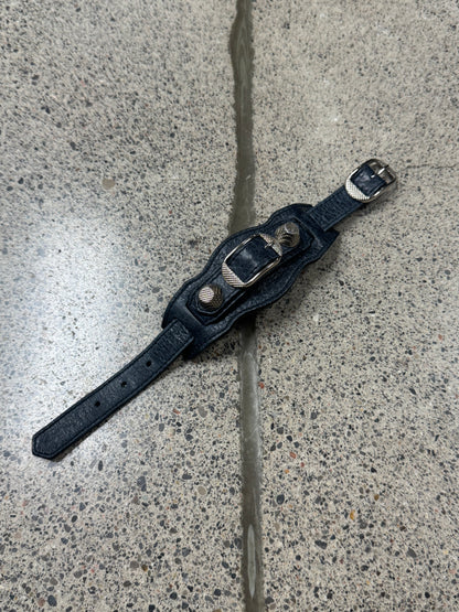 Balenciaga ‘Arena’ Leather Buckle Strap Bracelet