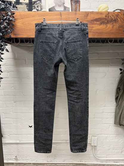 2017 Saint Laurent ‘D02’ Distressed Black Skinny Jeans