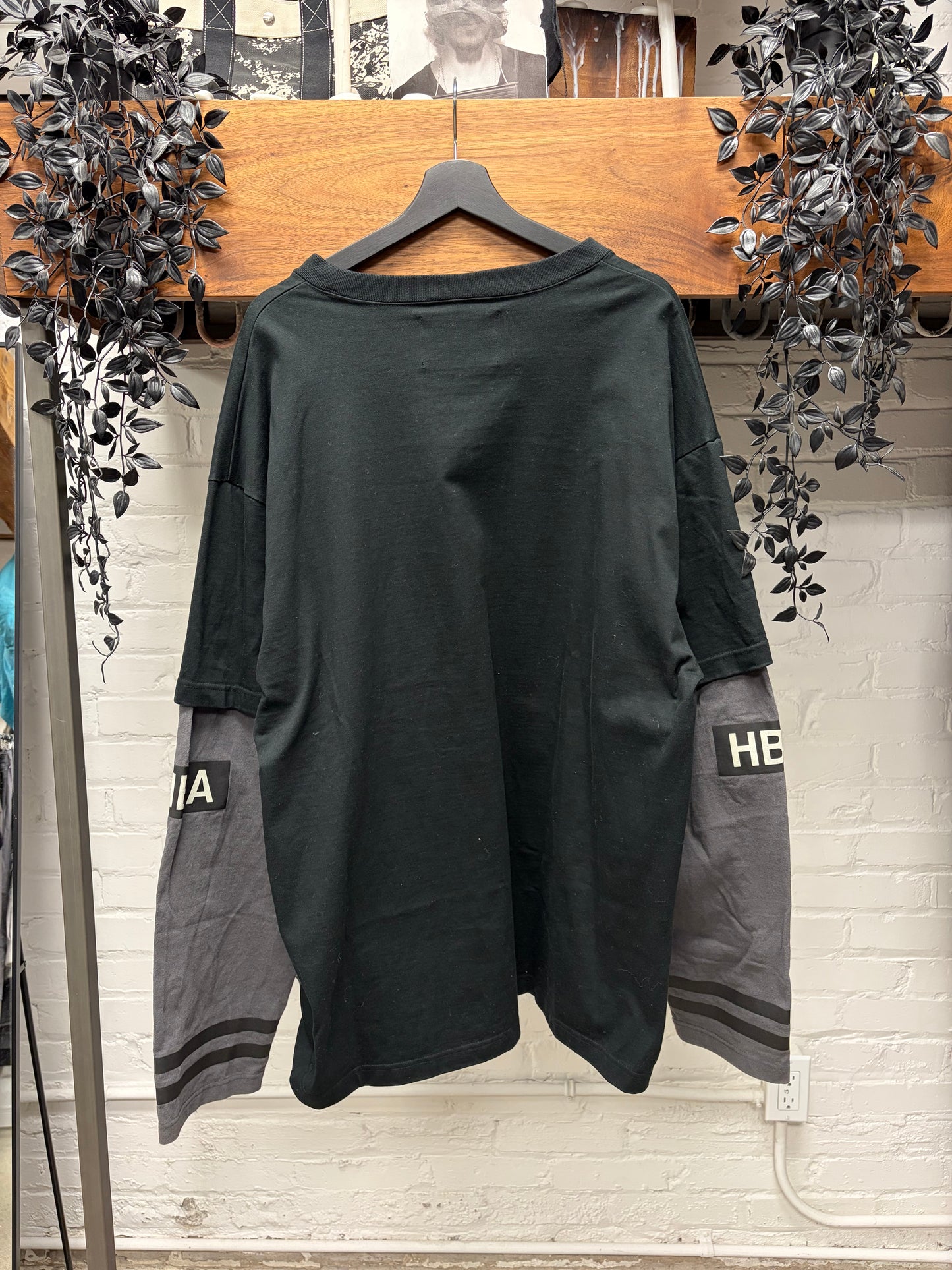 Hood by Air Double Layered Black/Grey Long Sleeve Shirt