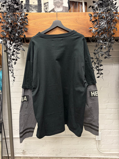 Hood by Air Double Layered Black/Grey Long Sleeve Shirt