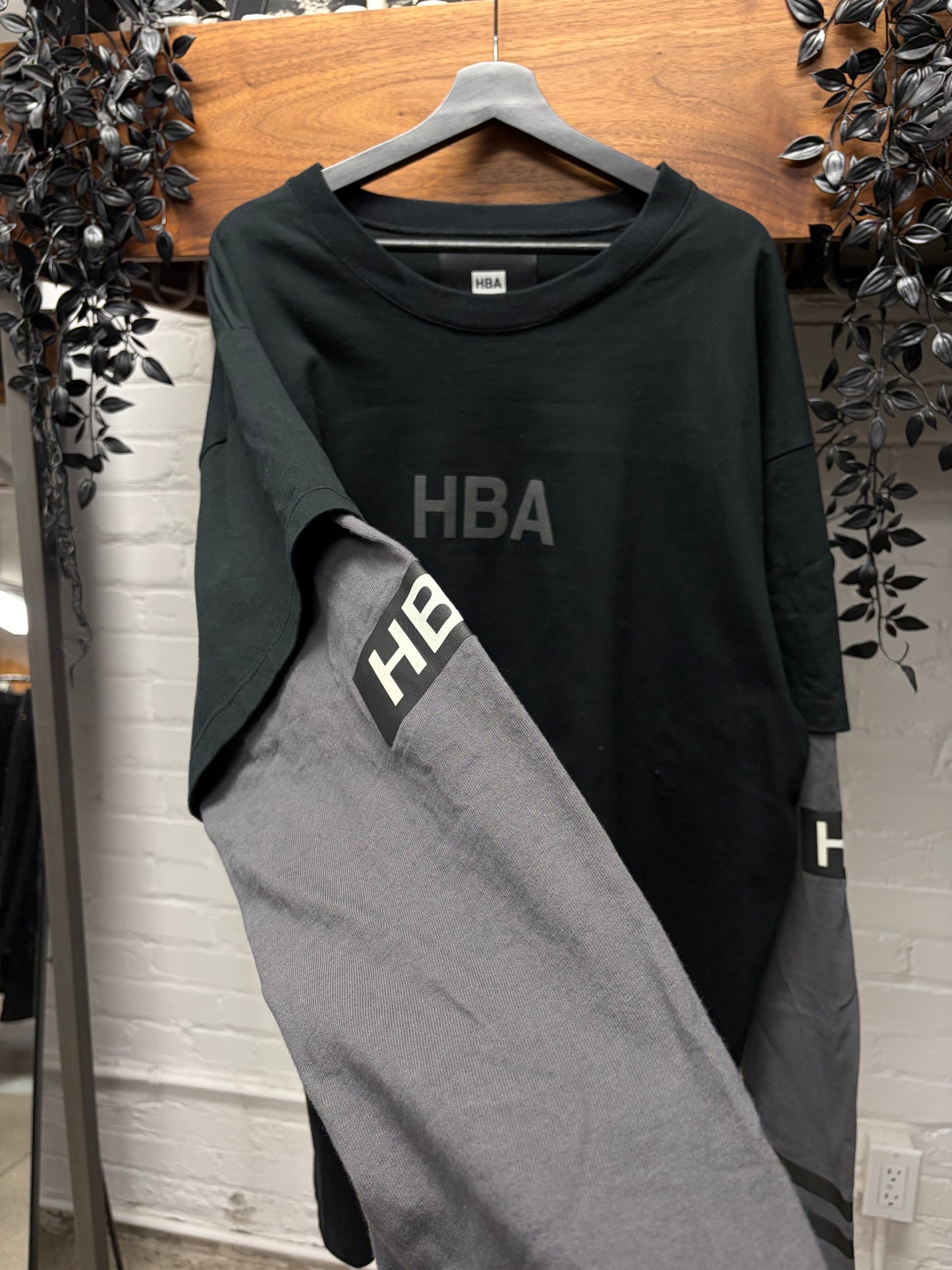 Hood by Air Double Layered Black/Grey Long Sleeve Shirt