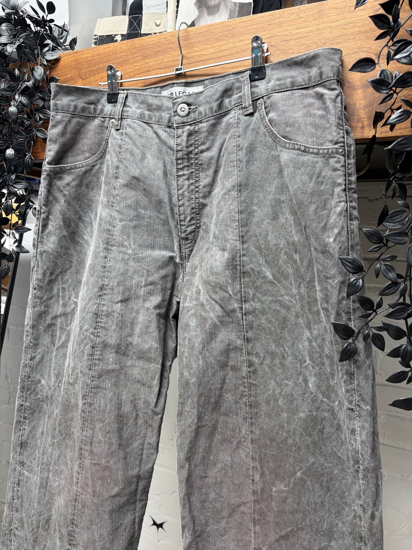 Our Legacy ‘Fatigue Cut’ Coated Grey Wide Leg Denim