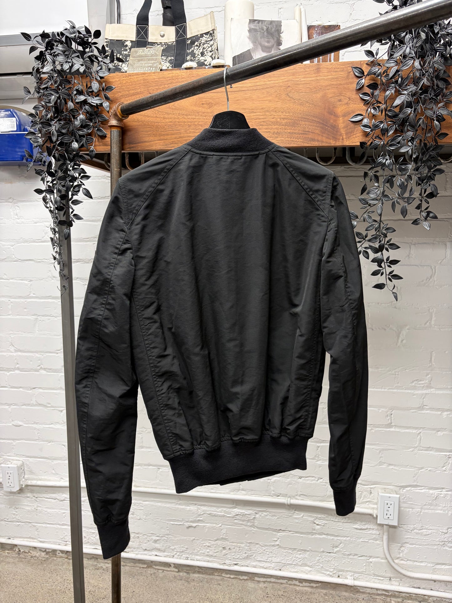 SS2016 Rick Owens DRKSHDW ‘MA-1’ Black Flight Bomber Jacket