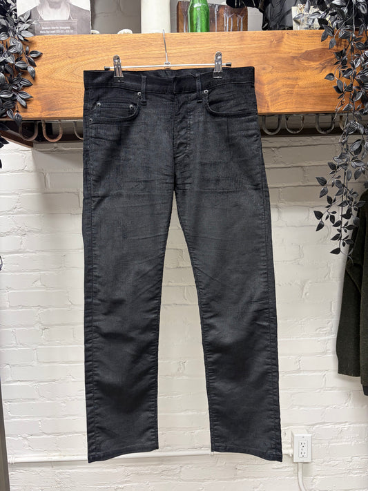 AW2007 Dior Homme by Hedi Slimane ‘Navigate’ Waxed Black Corduroy Skinny Jeans