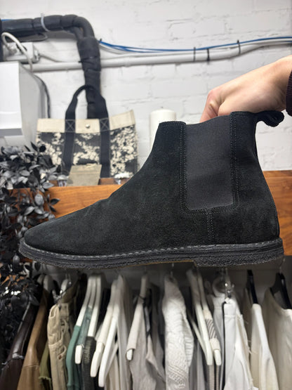 Saint Laurent Black Suede ‘Chelsea Boot’ With Crepe Sole