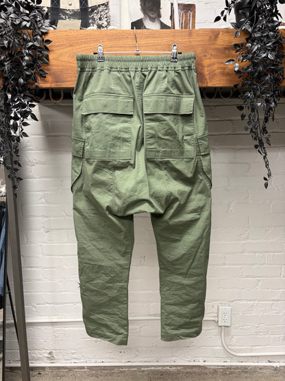 Rick Owens ‘Edfu’ Green Drop Crotch Drawstring Joggers