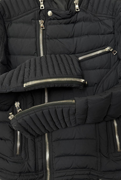 Balmain Moto-Zip Black Puffer Jacket
