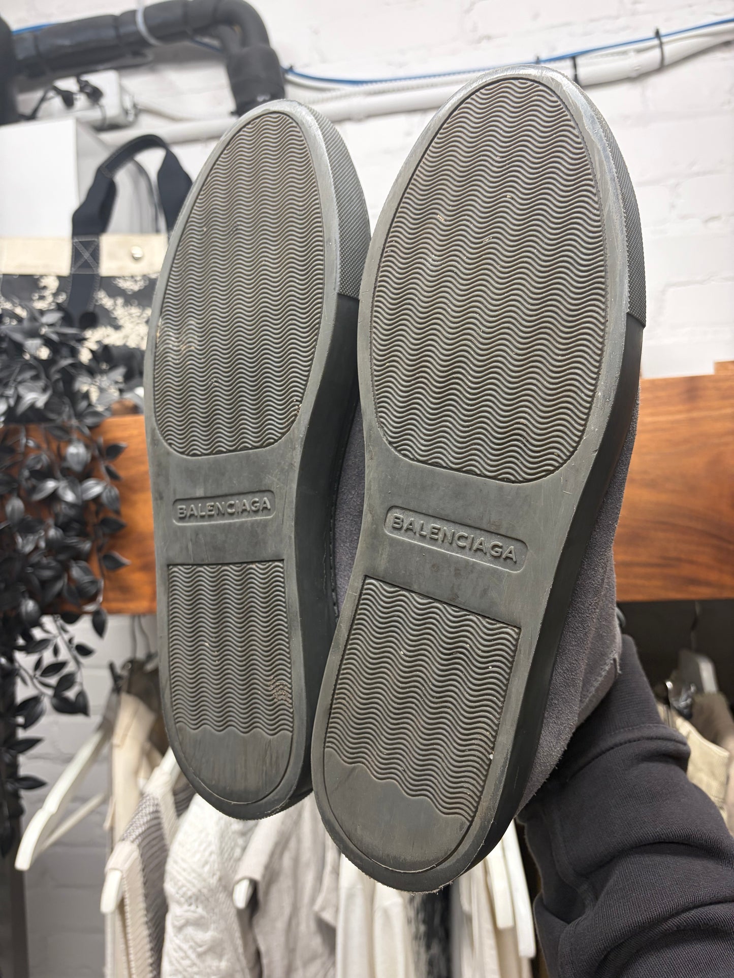 Balenciaga ‘Arena’ Grey Suede High Top Sneakers