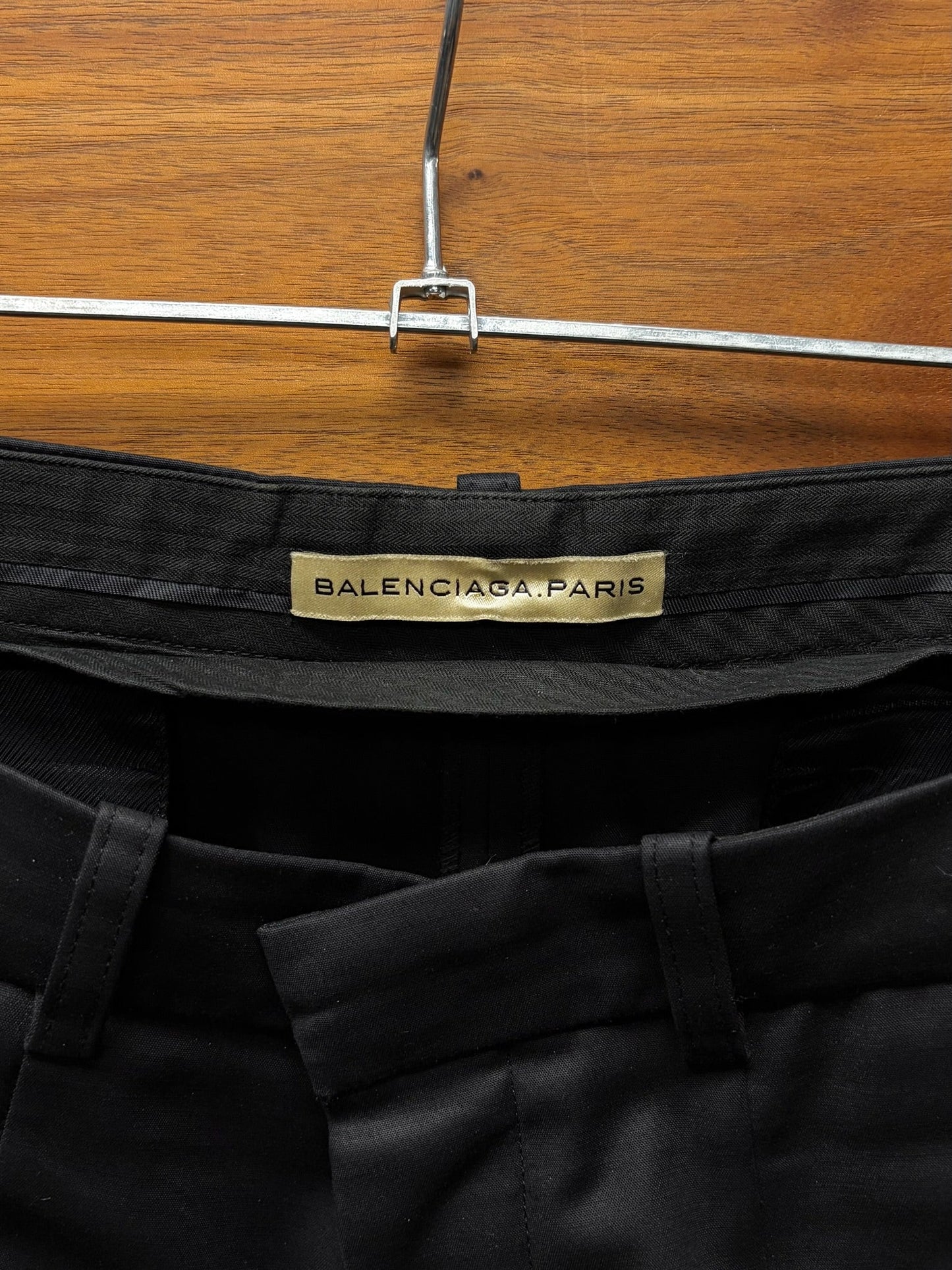 2000s Balenciaga Darted Black Slim Cut Trousers