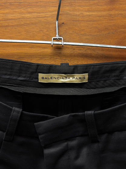 2000s Balenciaga Darted Black Slim Cut Trousers