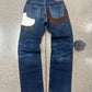 Yohji Yamamoto x Spotted Horse Leather Patch Repaired Blue Jeans