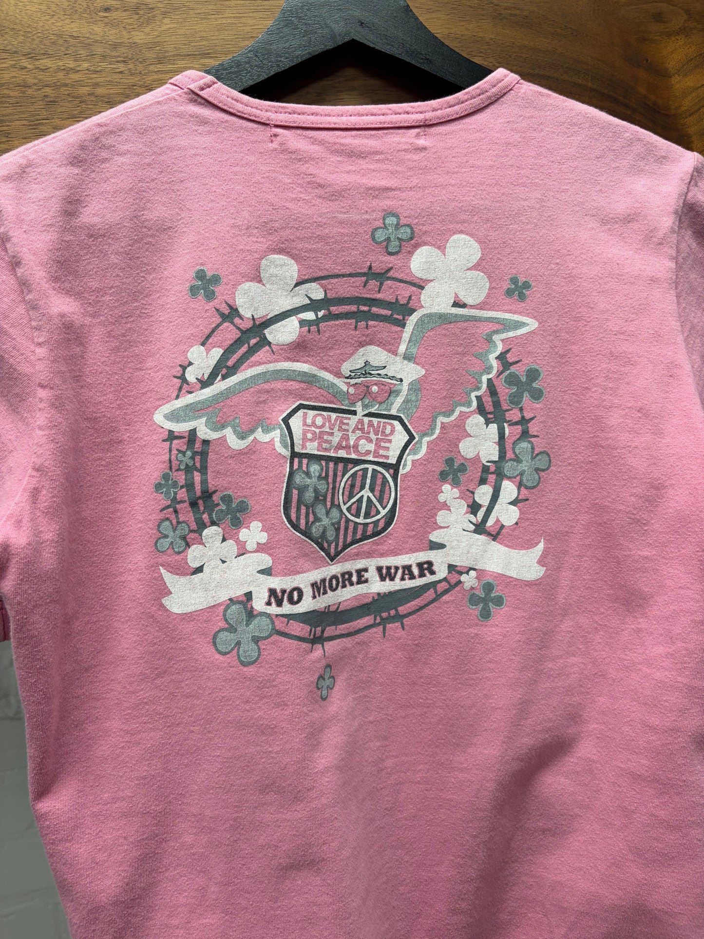 SS2003 Junya Watanabe ‘Love & Peace’ Pink Graphic T-Shirt