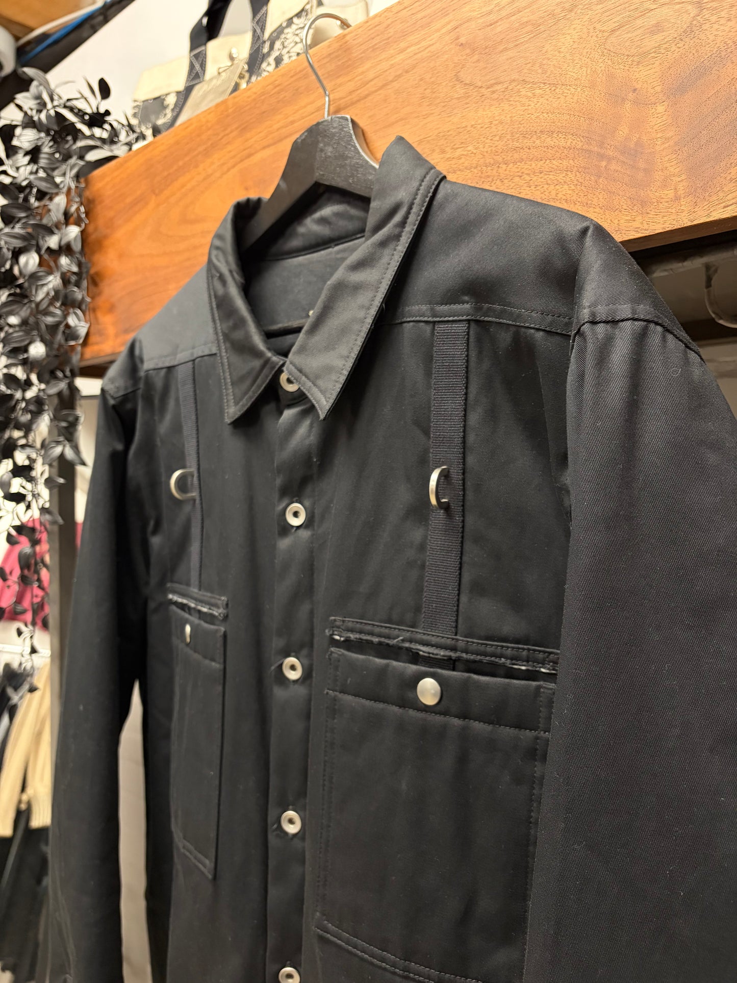 Rick Owens Padded Black ‘D-Ring’ XL Worker Jacket