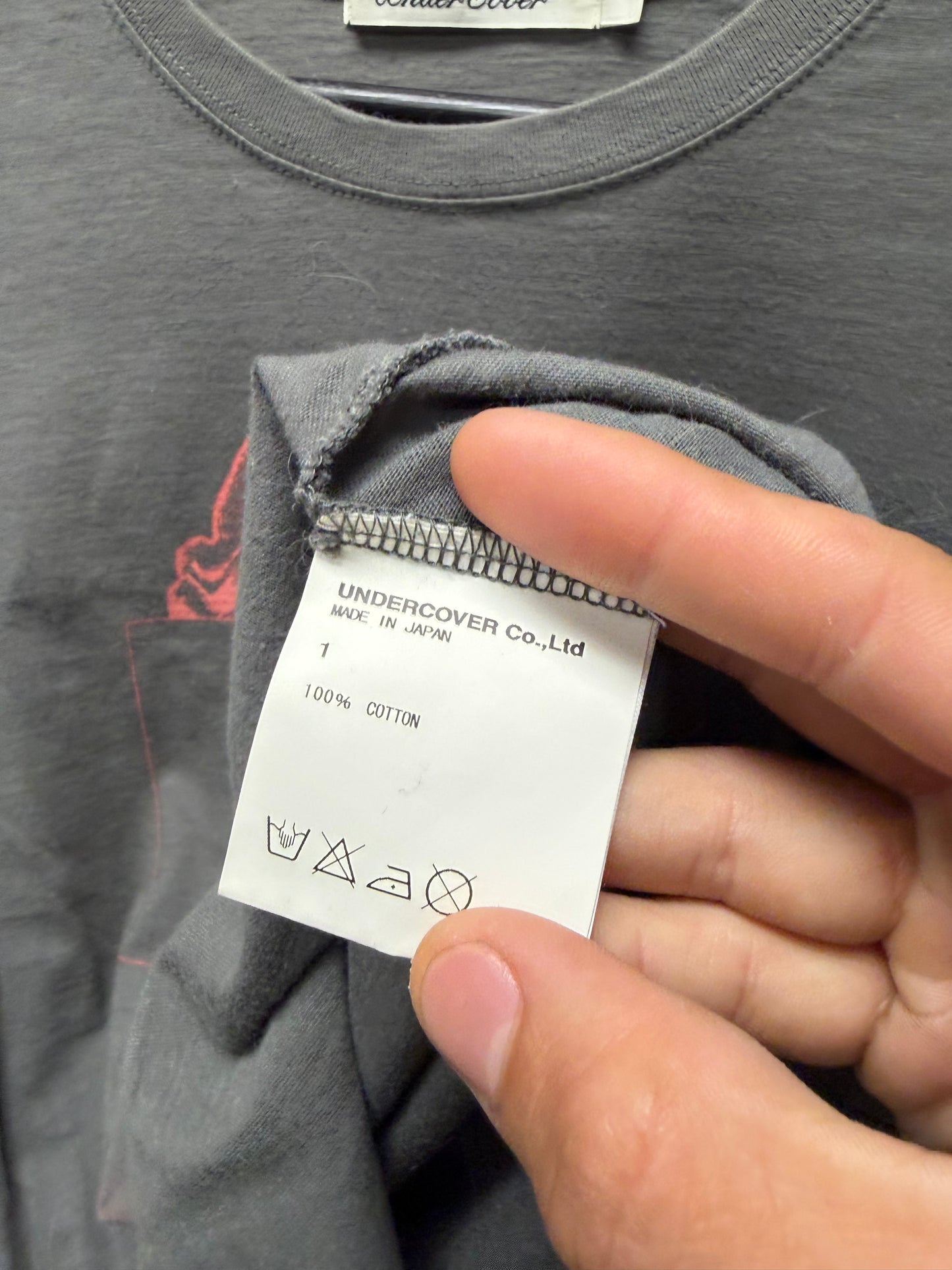 Undercover ‘Cat Brain’ Grey/Red Short Sleeve T-Shirt