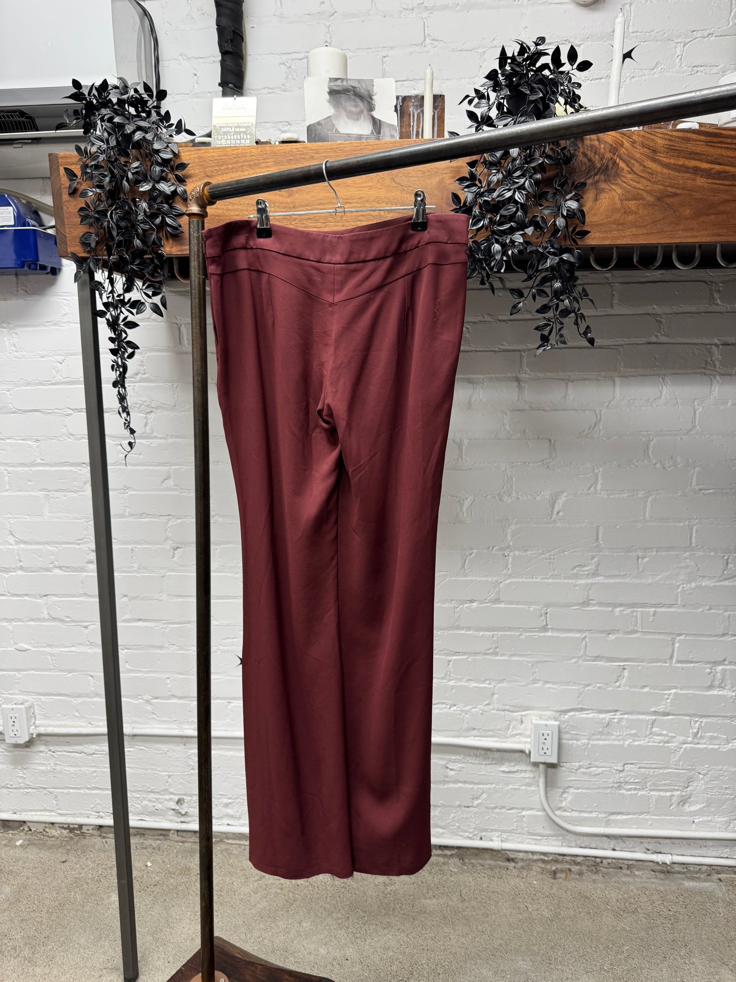 2000s Chloe ‘Asymmetric’ Button Closure Flared Leg Trousers