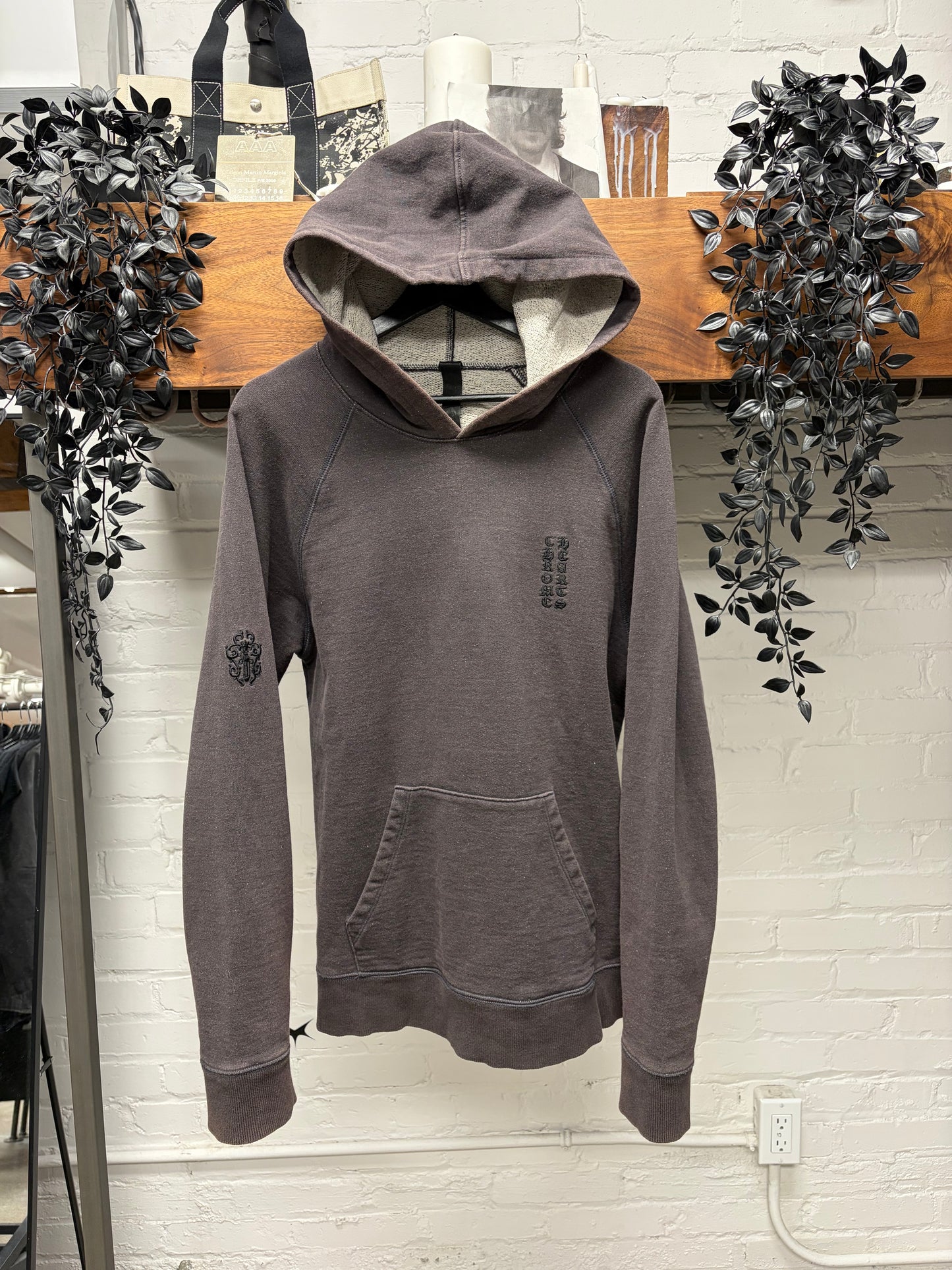 Chrome Hearts ‘Y-Not’ Grey Embroidered Logo Pullover Hoodie