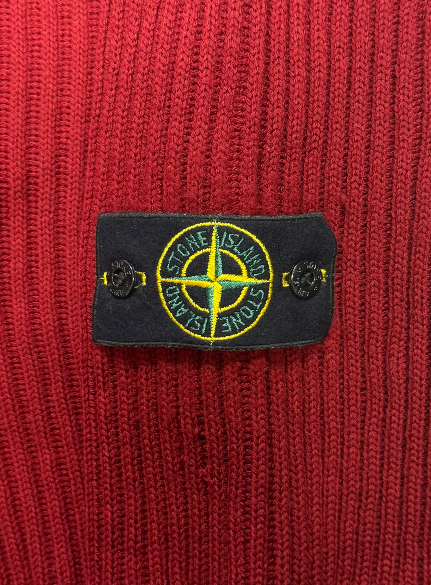 Stone Island Badge Logo Ribbed Wool Knit Sweater