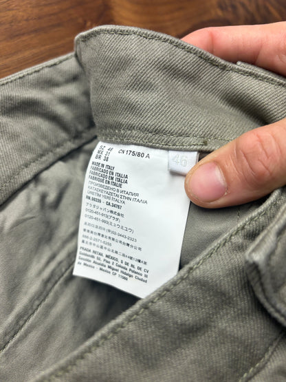 Prada Heavyweight Denim ‘Dust Brown’ Wide Leg Cargo Pants