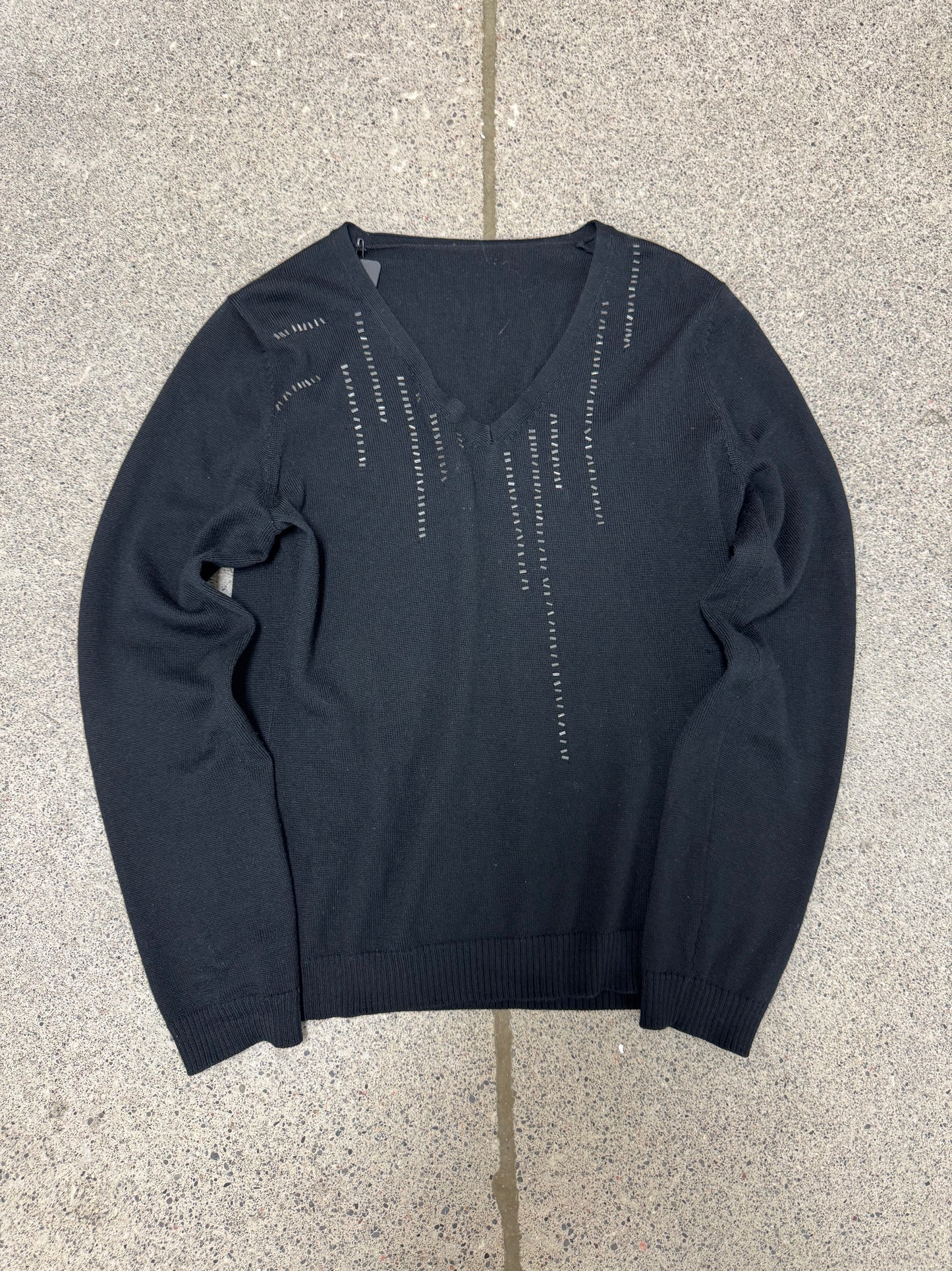 AW2005 Dior Homme by Hedi Slimane ‘Studded’ Cashmere V-Neck Sweater