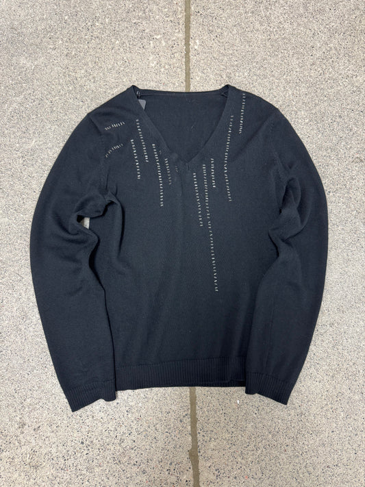 AW2005 Dior Homme by Hedi Slimane ‘Studded’ Cashmere V-Neck Sweater