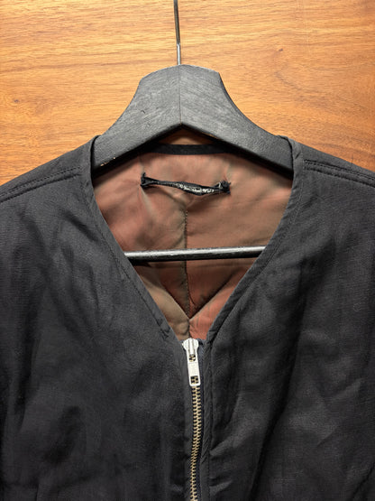 Vintage 90s Yohji Yamamoto Mainline ‘Vertical Logo’ Cropped Black Bomber Jacket