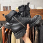 Givenchy ‘Terra’ Black Leather Buckle Combat Boots