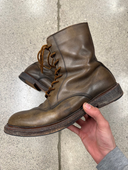 Mihara Yasuhiro Brown Calfskin Leather Combat Boots