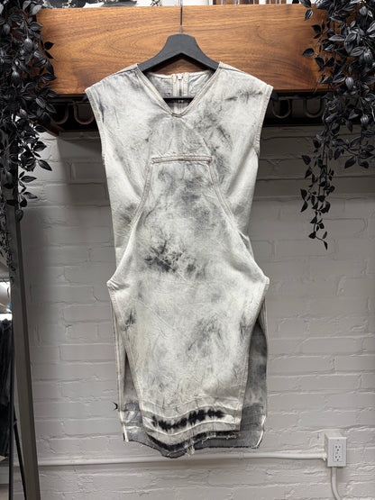 SS2015 Rick Owens ‘Faun’ Batik Grey Smoke Washed Denim Dress