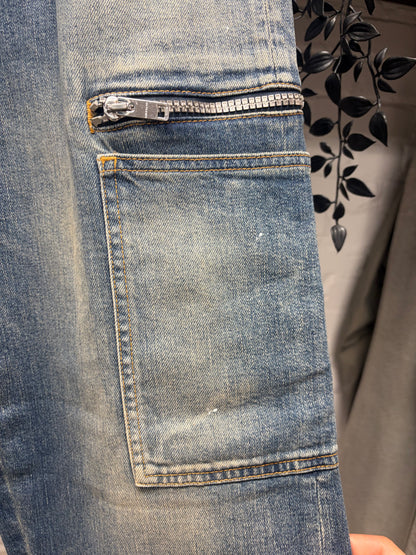 Givenchy Straight Leg Blue Cargo Denim