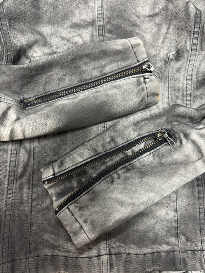 Fuga ‘Smoke Wash’ Grey Denim Biker Jacket