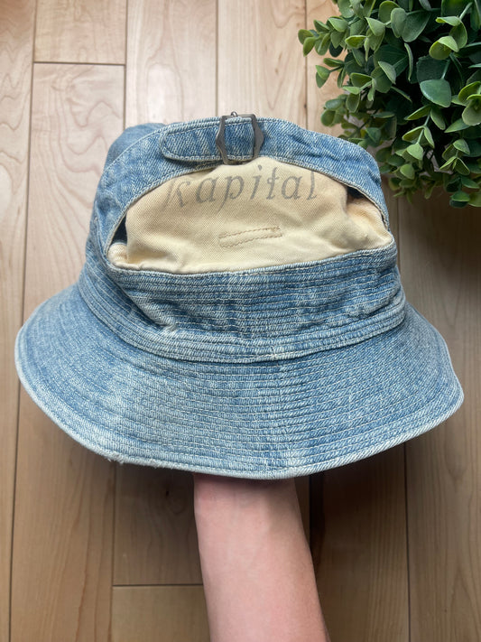 Kapital Old Man & The Sea Light Wash Denim Bucket Hat