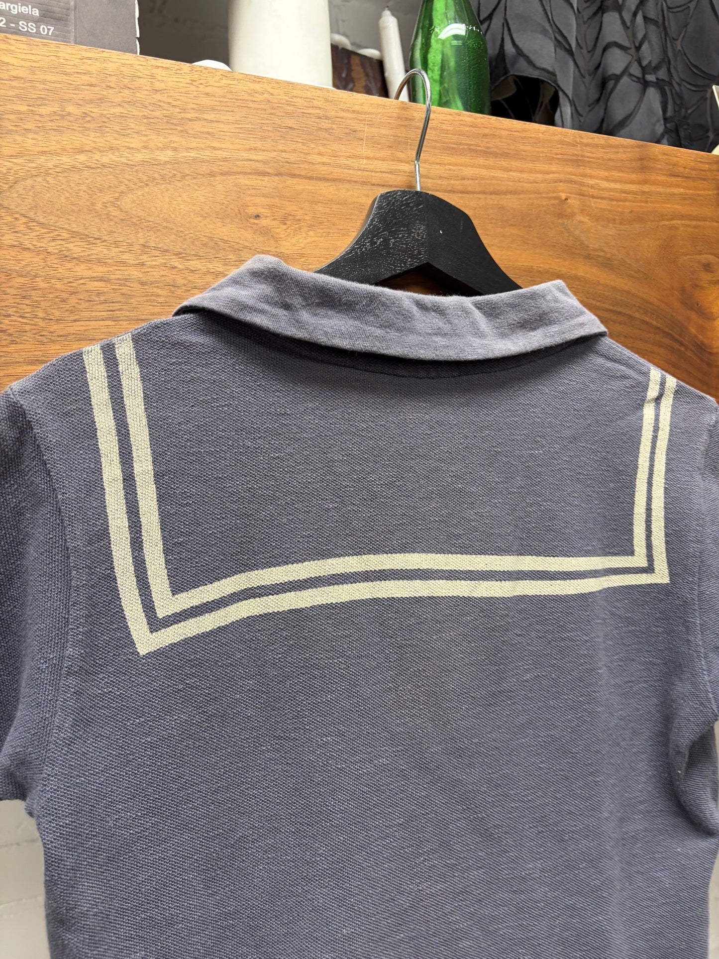 Kapital ‘Sailor’ Lace Collar Blue Sun Faded Polo