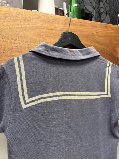 Kapital ‘Sailor’ Lace Collar Blue Sun Faded Polo
