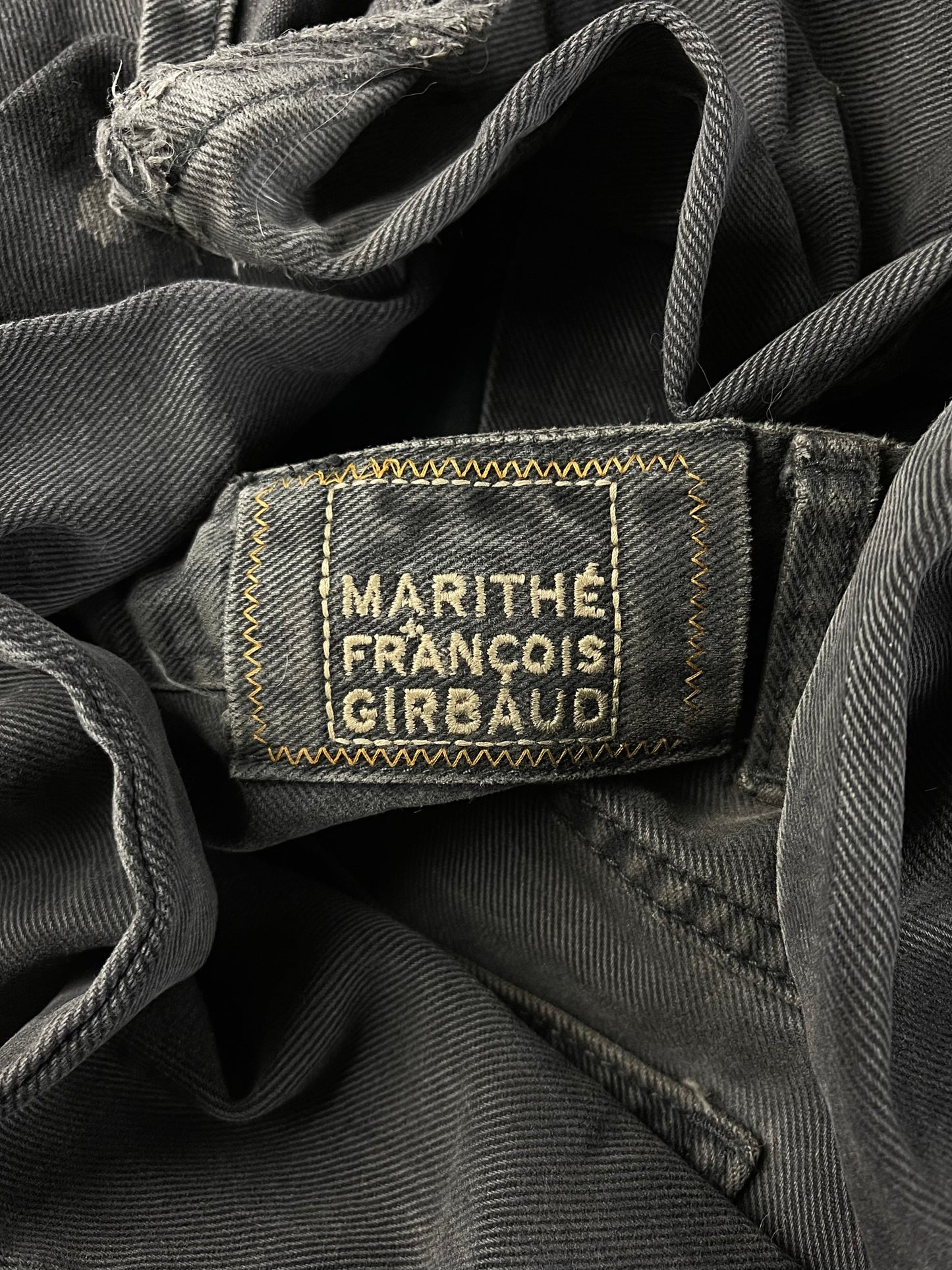 Marithe Francois Girbaud Washed Black Baggy Denim