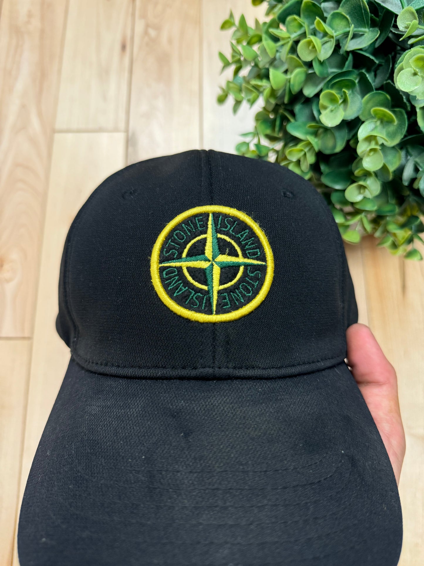 Stone Island Badge Logo Black Strapback Hat