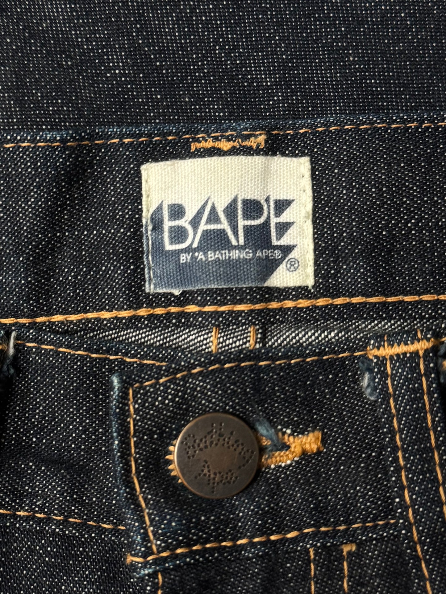 2000s Bape OG Nigo Era ‘Star Sta’ Painted Denim Shorts