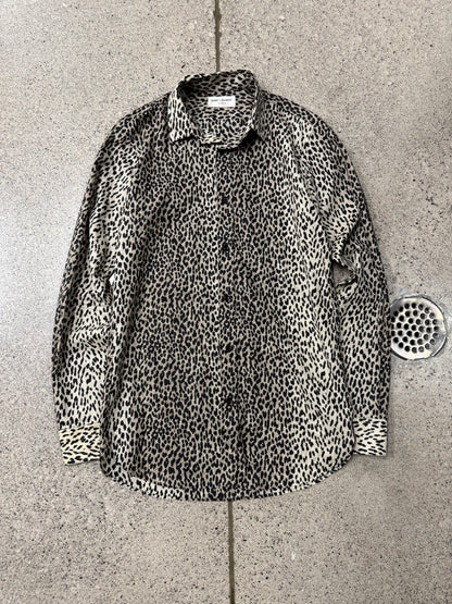 SS2014 Saint Laurent ‘Babycat’ Leopard Print Button Down Shirt
