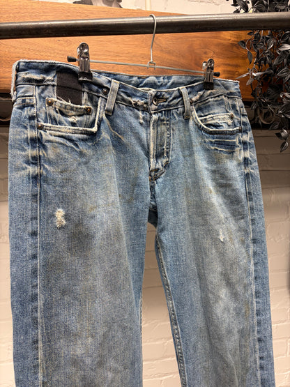 2000s Rick Owens ‘Slab’ Dirt Washed Blue Carpenter Denim