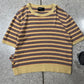 AW2024 Enfants Riches Deprimes Distressed Cashmere Striped Short Sleeve Sweater