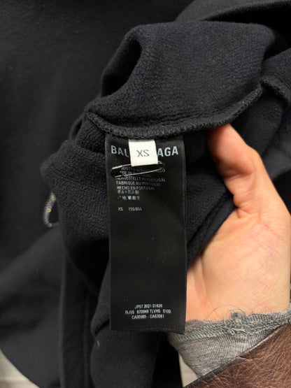 2021 Balenciaga ‘Bébé’ Black Rhinestone Studded Pullover Hoodie