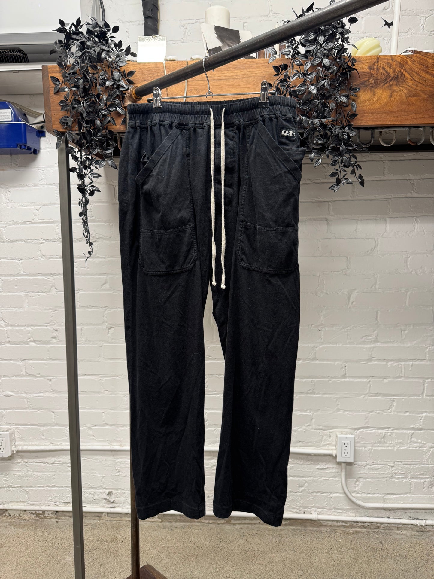 Rick Owens DRKSHDW Black ‘Lounge’ Drawstring Cargo Pants