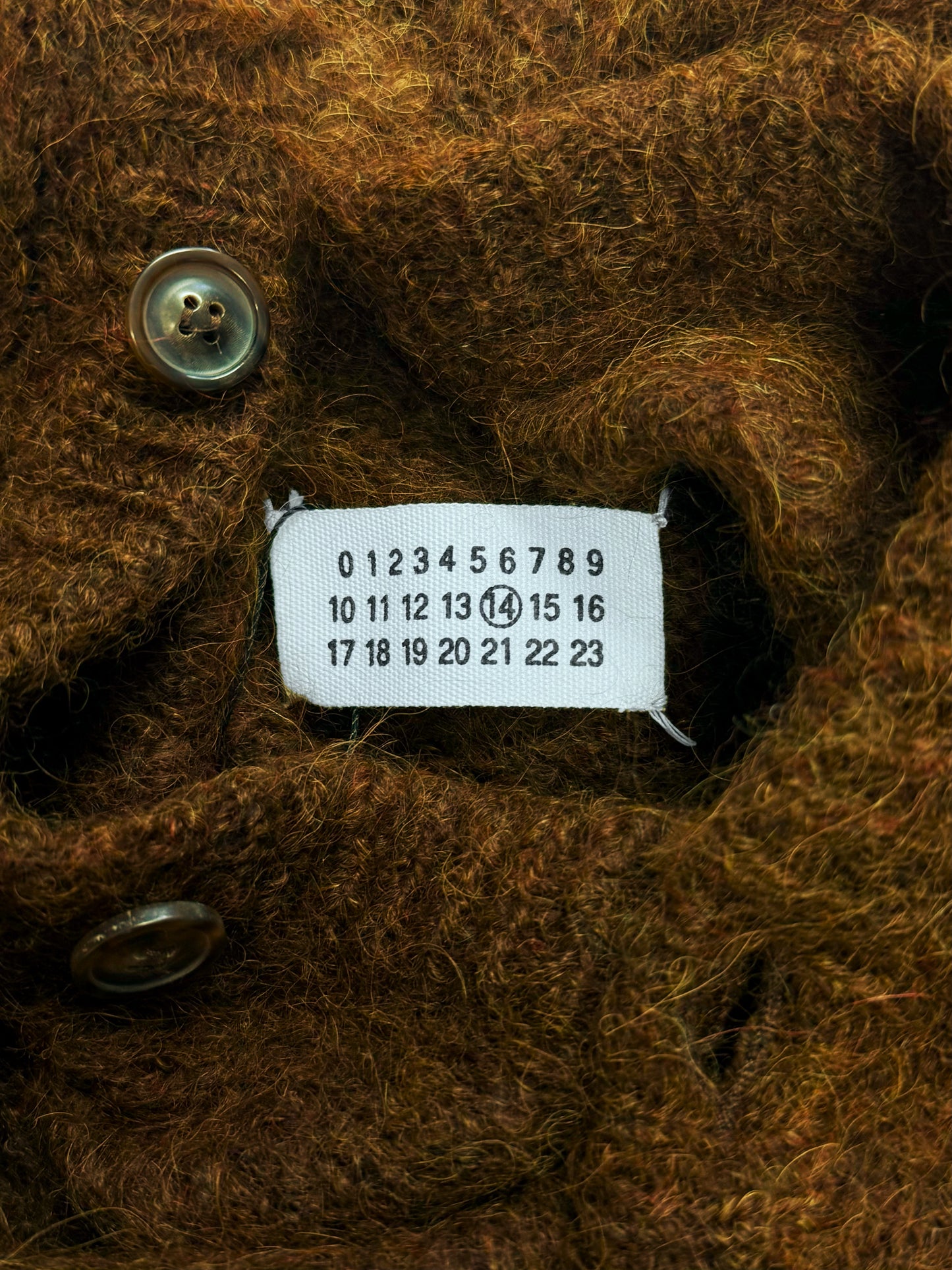 AW2008 Maison Margiela Alpaca Wool Brown Heavyweight Cardigan