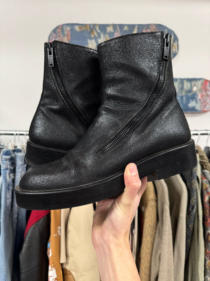 Ann Demeulemeester ‘Ernest’ Twist-Zip Combat Boots.
